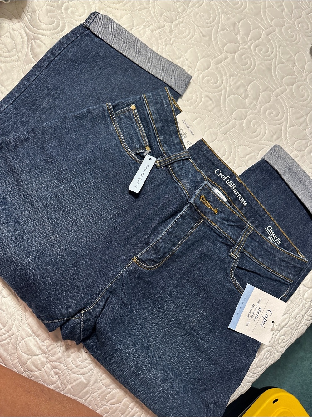 croft & barrow Capri Jeans in Dark Blue Denim